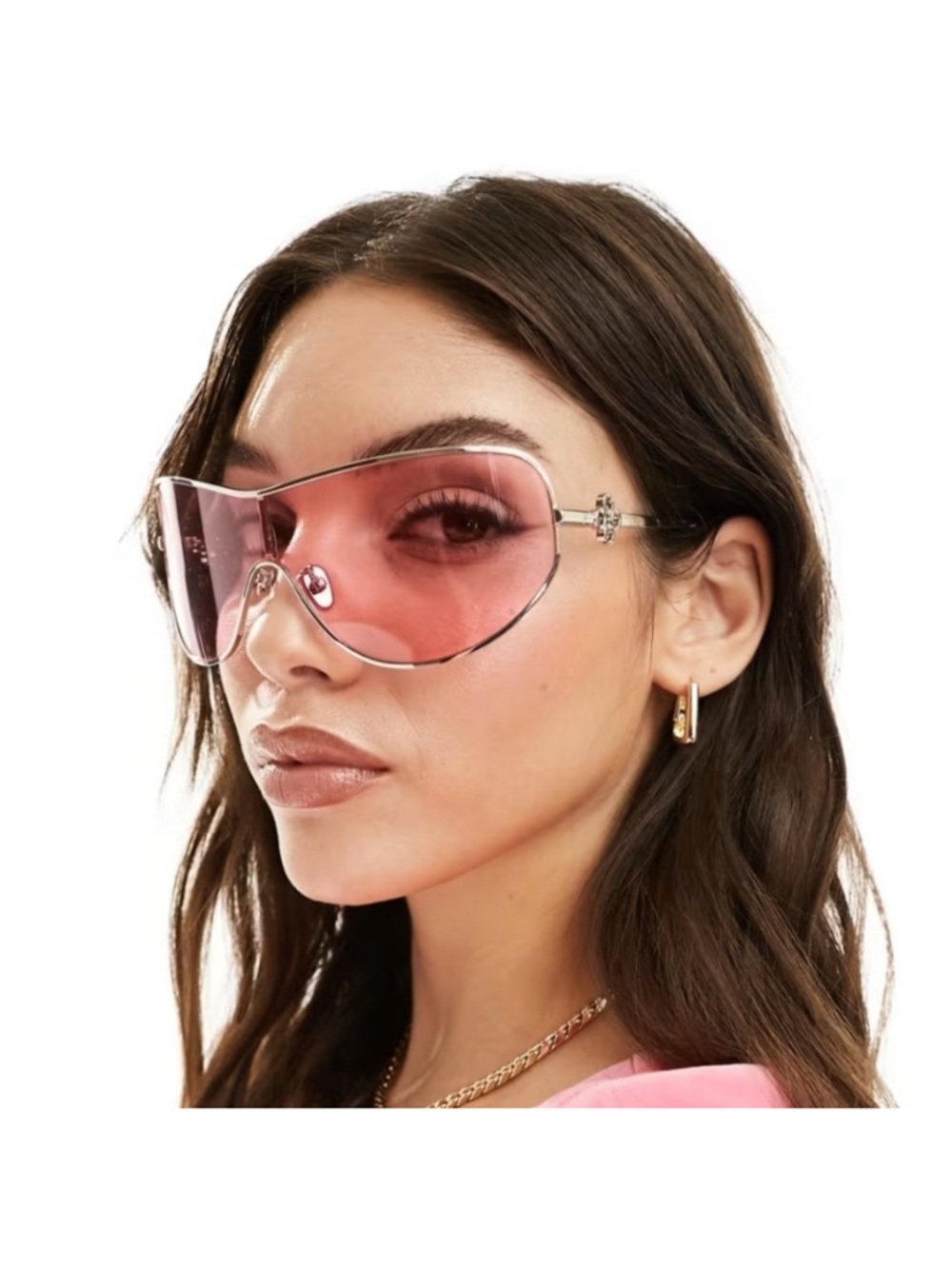Quay x Guizio Pink Shield Sunglasses